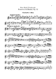 Francesca da Rimini, TH 46 Op.32: Klarinettenstimmen by Pjotr Tschaikowski