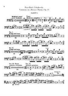 Variationen über Thema Rokoko, TH 57 Op.33: Fagottstimmen by Pjotr Tschaikowski
