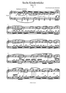 Sechs Kinderstücke, Op.72: Stück Nr.2 by Felix Mendelssohn-Bartholdy
