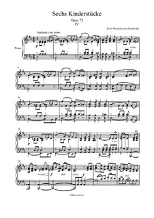 Sechs Kinderstücke, Op.72: Stück Nr.4 by Felix Mendelssohn-Bartholdy