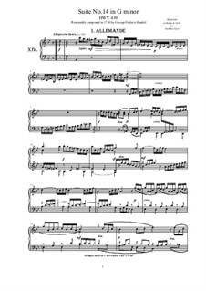 Suite Nr.6 in g-Moll, HWV 439: Für Klavier by Georg Friedrich Händel