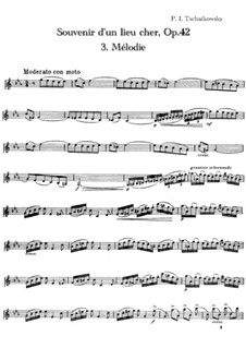 Souvenir d'un lieu cher (Memory of a Dear Place), TH 116 Op.42: Nr.3 Melodie – Solo Stimme by Pjotr Tschaikowski