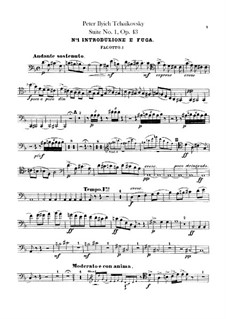 Suite Nr.1 in d-Moll, TH 31 Op.43: Fagottstimmen by Pjotr Tschaikowski