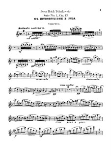 Suite Nr.1 in d-Moll, TH 31 Op.43: Violinstimmen I by Pjotr Tschaikowski