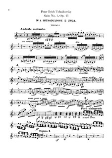 Suite Nr.1 in d-Moll, TH 31 Op.43: Violinstimmen II by Pjotr Tschaikowski