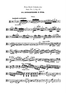 Suite Nr.1 in d-Moll, TH 31 Op.43: Bratschenstimme by Pjotr Tschaikowski
