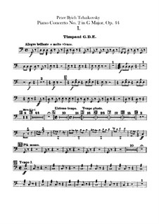 Konzert für Klavier und Orchester Nr.2 in G-Dur, TH 60 Op.44: Paukenstimme by Pjotr Tschaikowski