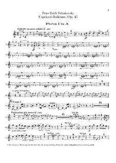 Italienisches Capriccio, TH 47 Op.45: Kornettstimmen by Pjotr Tschaikowski