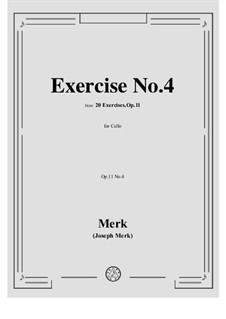20 Exercises for Cello, Op.11: Exercise No.4 by Joseph Merk