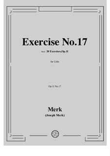 20 Exercises for Cello, Op.11: Exercise No.17 by Joseph Merk
