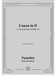 Two instrument version: Für Cello und Klavier by Johann Pachelbel