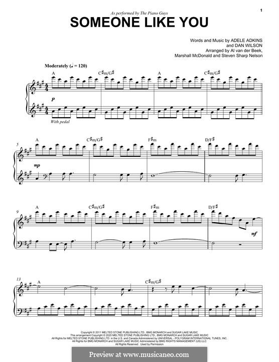 Someone Like You: For piano (The Piano Guys) by Adele, Daniel Wilson
