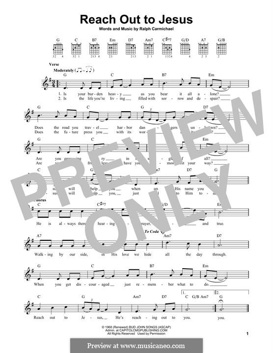 Reach Out To Jesus (Elvis Presley): Für Gitarre by Ralph Carmichael
