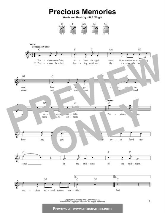 Precious Memories: Für Gitarre by J. B. F. Wright