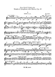 Manfred-Sinfonie, TH 28 Op.58: Kornettstimmen by Pjotr Tschaikowski