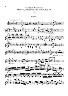 Manfred-Sinfonie, TH 28 Op.58: Violinstimmen I by Pjotr Tschaikowski