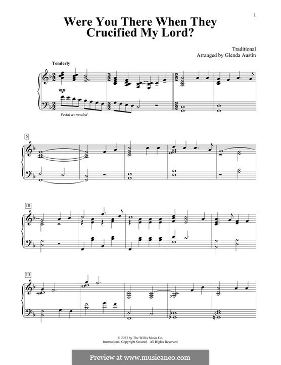 Were You There When They Crucified My Lord?: Für Klavier by folklore