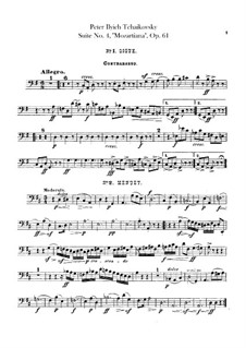 Suite Nr.4 in G-Dur 'Mozartiana', TH 34 Op.61: Kontrabassstimme by Pjotr Tschaikowski