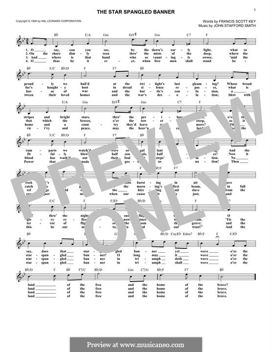 Instrumental version (one instrument): Für Keyboard by John Stafford Smith