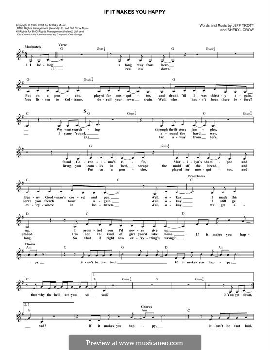If It Makes You Happy: Für Keyboard by Jeffrey Trott, Sheryl Crow