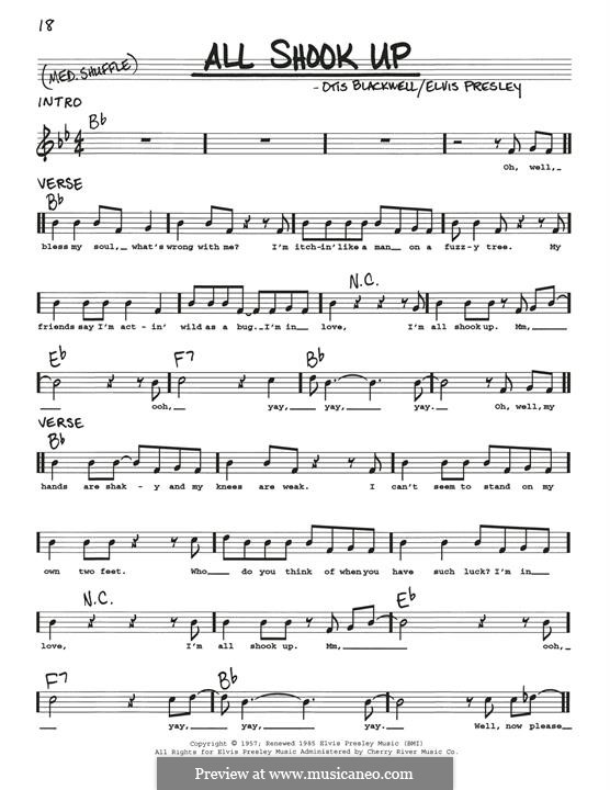 All Shook Up: Melodische Linie by Elvis Presley, Otis Blackwell