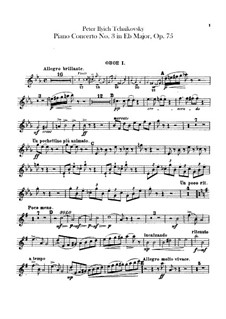 Konzert für Klavier und Orchester Nr.3 in Es-Dur, TH 65 Op.75: Oboenstimmen by Pjotr Tschaikowski