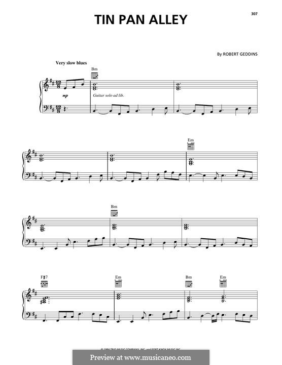 Tin Pan Alley: Für Stimme und Klavier (oder Gitarre) by Robert Geddins