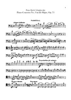 Konzert für Klavier und Orchester Nr.3 in Es-Dur, TH 65 Op.75: Fagottstimmen by Pjotr Tschaikowski