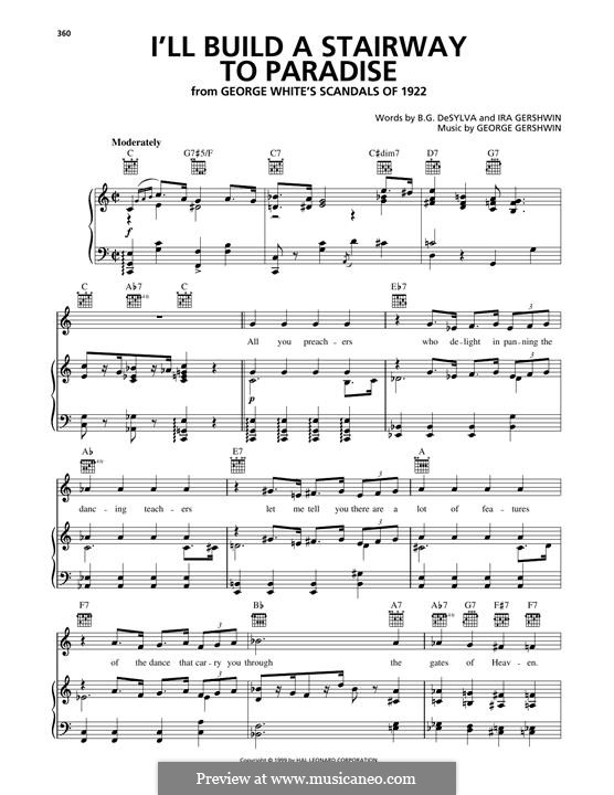 I'll Build a Stairway to Paradise: Für Stimme und Klavier (oder Gitarre) by George Gershwin