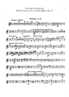 Konzert für Klavier und Orchester Nr.3 in Es-Dur, TH 65 Op.75: Trompetenstimmen by Pjotr Tschaikowski