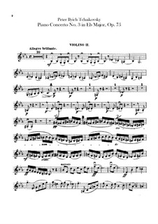 Konzert für Klavier und Orchester Nr.3 in Es-Dur, TH 65 Op.75: Violinstimmen II by Pjotr Tschaikowski