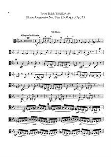Konzert für Klavier und Orchester Nr.3 in Es-Dur, TH 65 Op.75: Bratschenstimme by Pjotr Tschaikowski