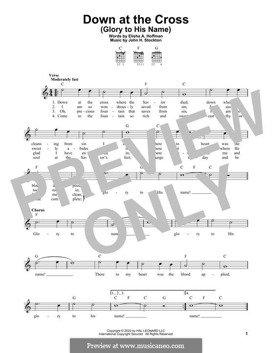 Down at the Cross (Glory to His Name): Für Gitarre by John H. Stockton