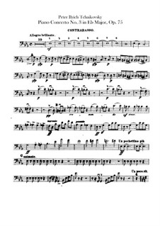 Konzert für Klavier und Orchester Nr.3 in Es-Dur, TH 65 Op.75: Kontrabassstimme by Pjotr Tschaikowski