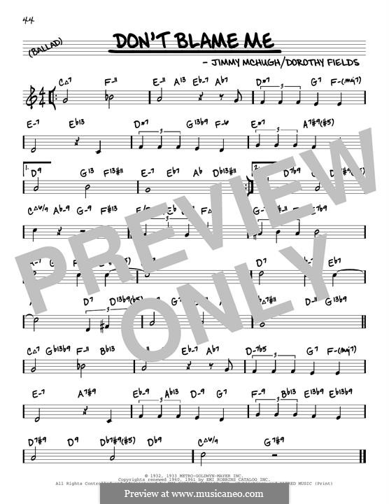 Don't Blame Me: Melodische Linie by Jimmy McHugh