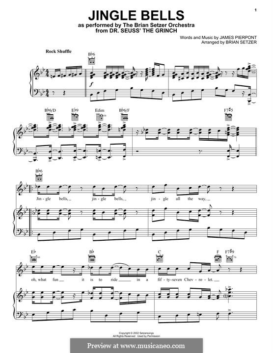 Vocal version: Für Stimme und Klavier (oder Gitarre) by James Lord Pierpont