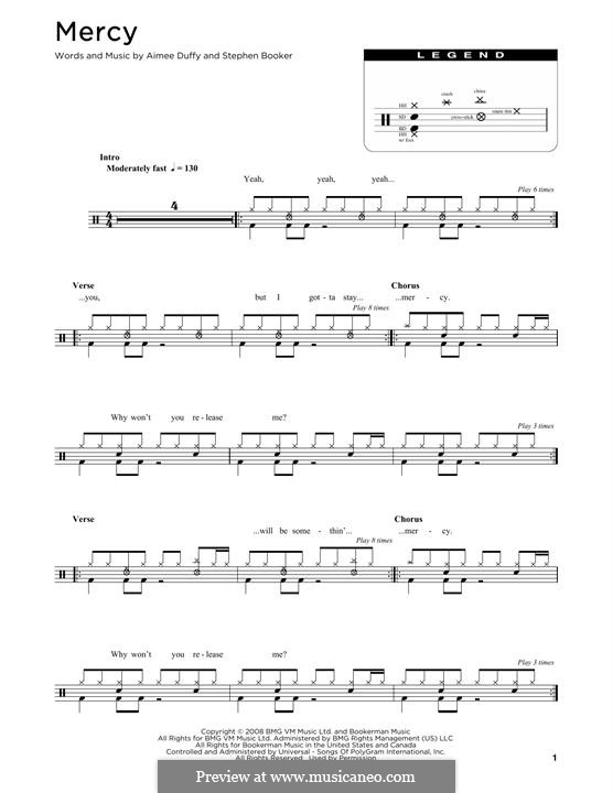 Mercy (Duffy): Drum set by Aimee Duffy, Steve Booker