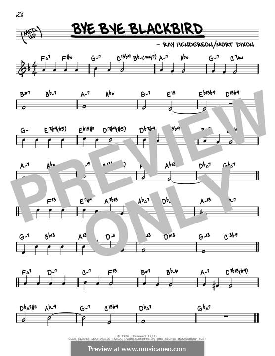 Bye Bye Blackbird: Melodische Linie by Ray Henderson
