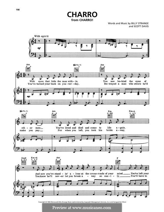 Charro (Elvis Presley): Für Stimme und Klavier (oder Gitarre) by Billy Strange, Scott Davis