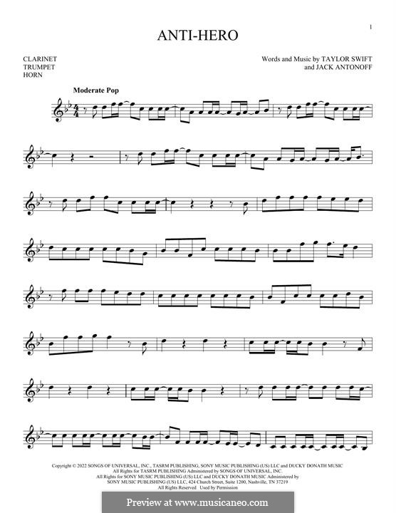 Anti-Hero (Taylor Swift): Für Klarinette by Jack Antonoff