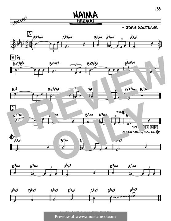 Naima (Niema): Melodische Linie by John Coltrane