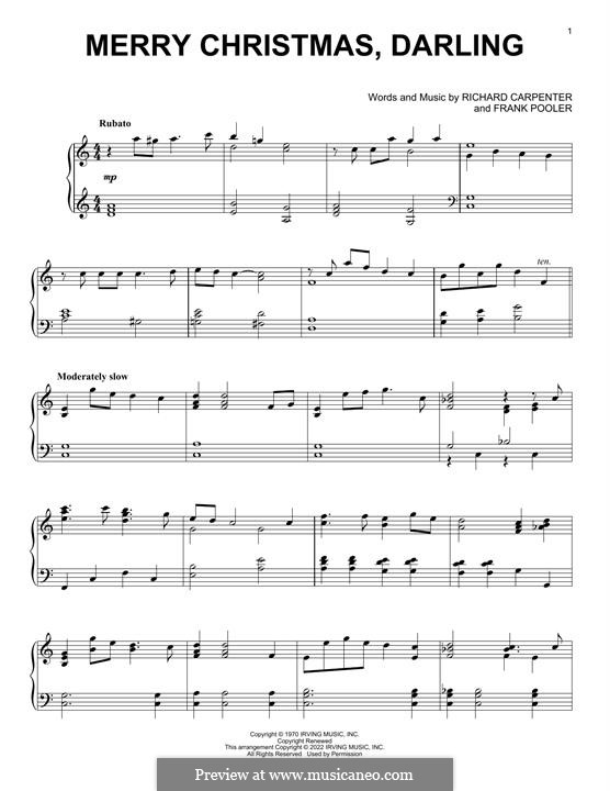 Piano version: Für einen Interpreten by Frank Pooler, Richard Carpenter
