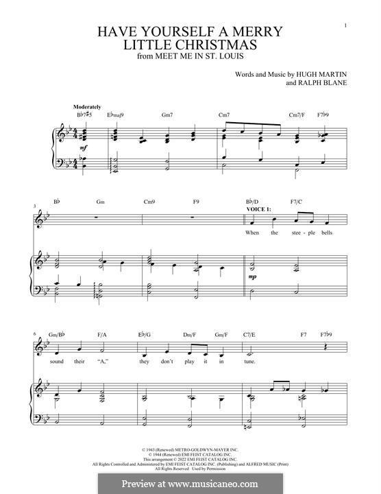 Vocal version: Für Stimme und Klavier by Hugh Martin, Ralph Blane