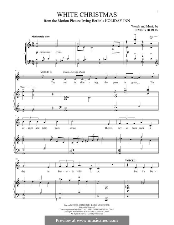 Vocal version: Für Stimme und Klavier by Irving Berlin