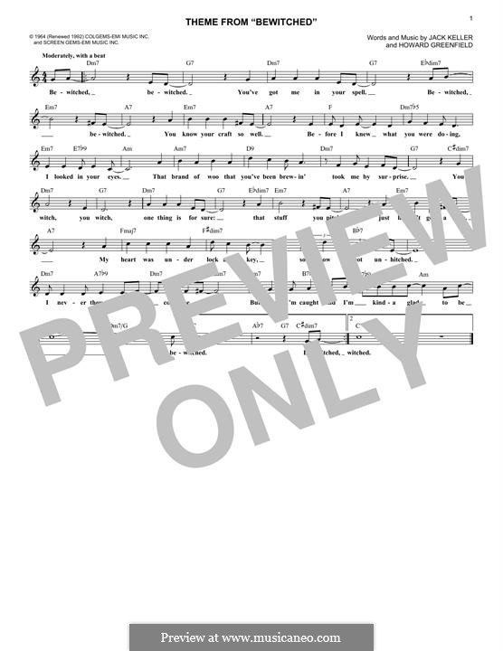 Theme from 'Bewitched': Für Keyboard by Jack Keller