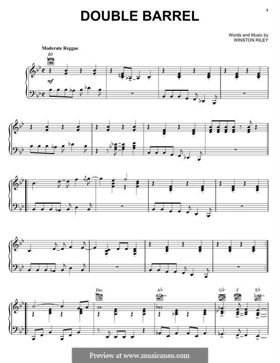 Double Barrel: Für Stimme und Klavier (oder Gitarre) by Winston Riley