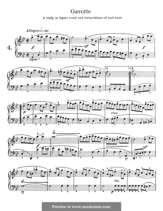 Suite Nr.3 in g-Moll, BWV 808: Gavotte No.1. Version for piano by Johann Sebastian Bach