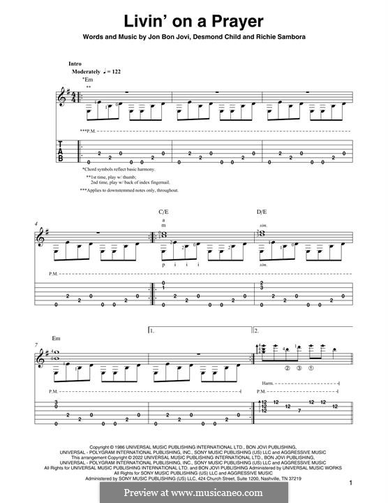 Guitar version: Für einen Interpreten by Desmond Child, Jon Bon Jovi, Richie Sambora