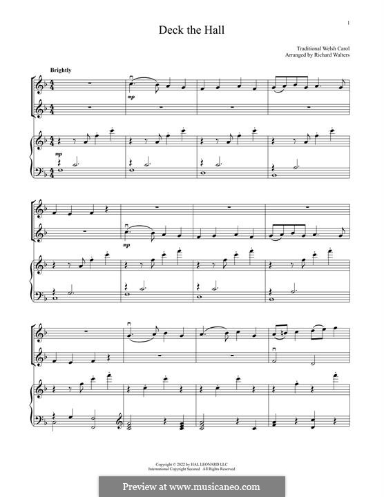 Chamber version: For two violins and piano by folklore