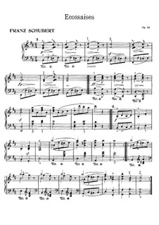 Sechzehn deutsche Tänze und zwei Ecossaises, D.783 Op.33: Ecossaise Nr.1 by Franz Schubert